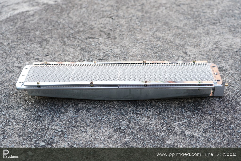 หัวเตาอินฟาเรด KOMPAC MC-20 6.3kW เหล็กแผ่นขึ้นรูปชุบอลูมิเนียม ขนาด 585x132x79