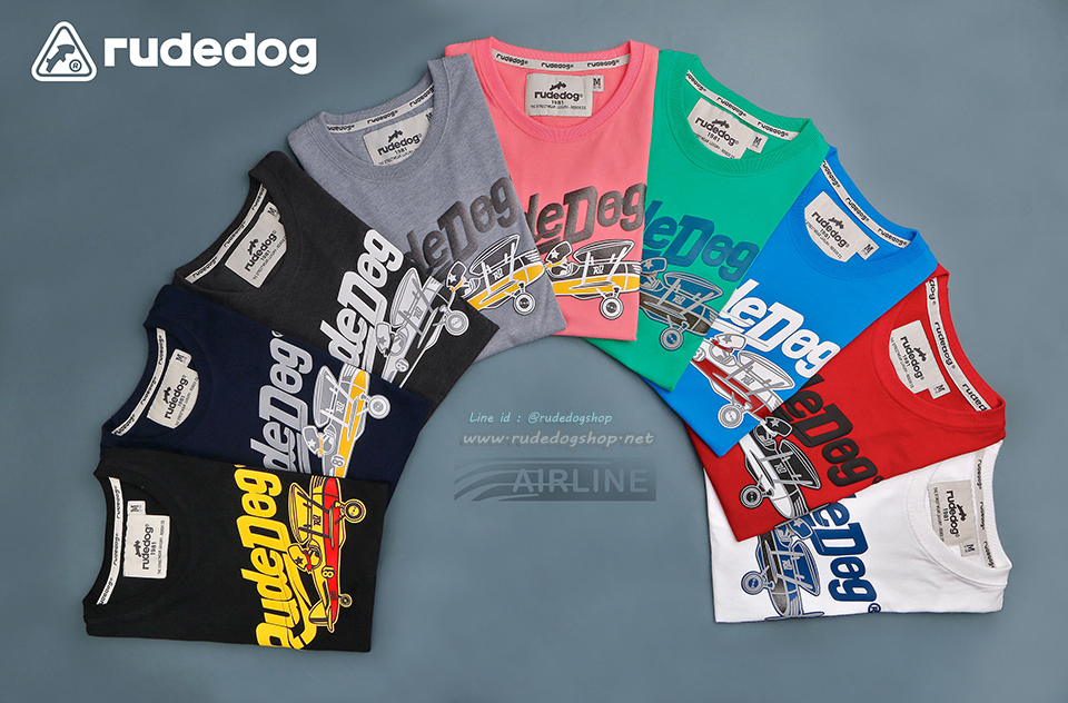เสื้อยืดแขนสั้นผู้หญิง rudedog รุ่น Airline (แอร์ไลน์) สีชมพู