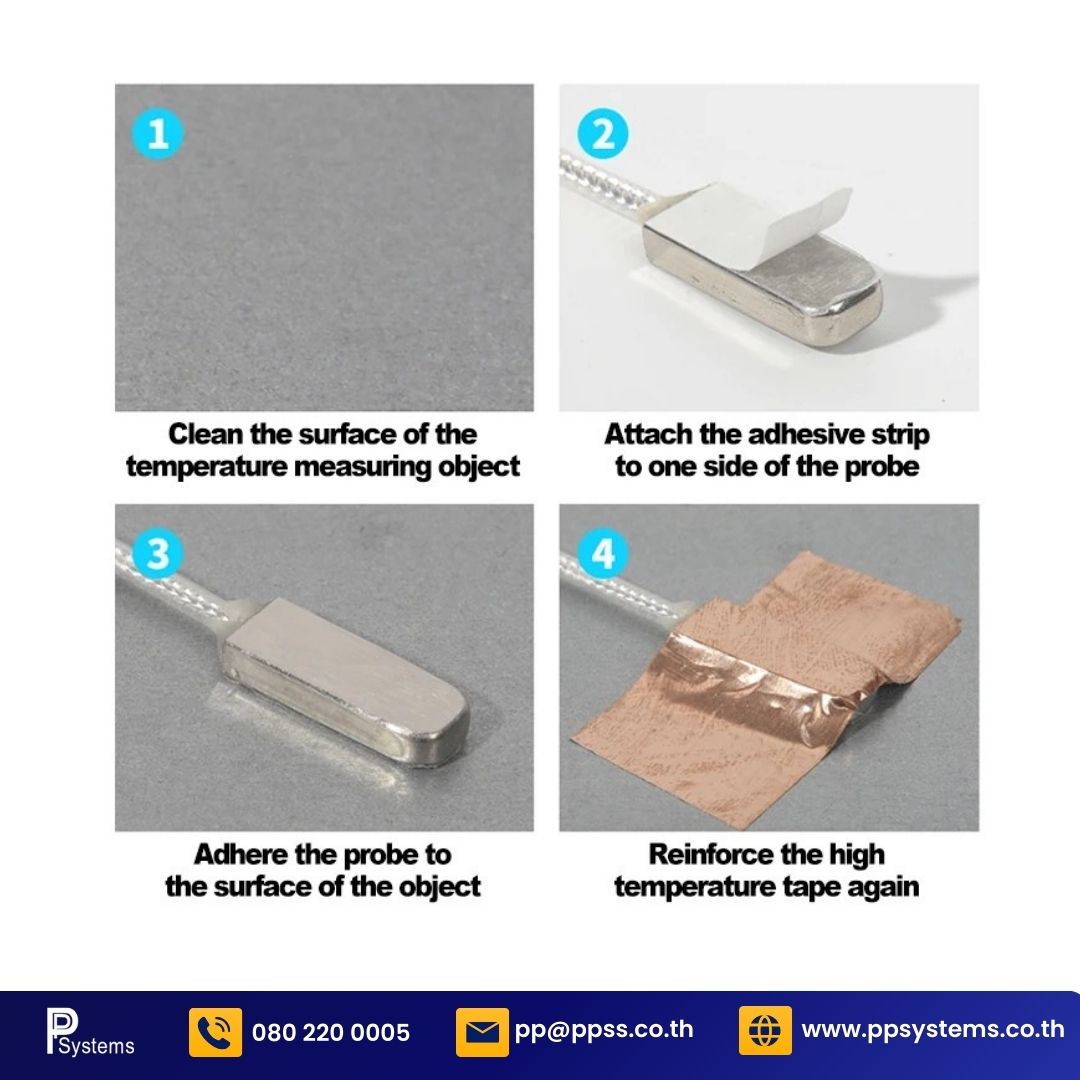 HEATwave Aluminium Load Paste Surface SUS Braid Thermocouple Type K - 3m long l สายวัดอุณหภูมิ