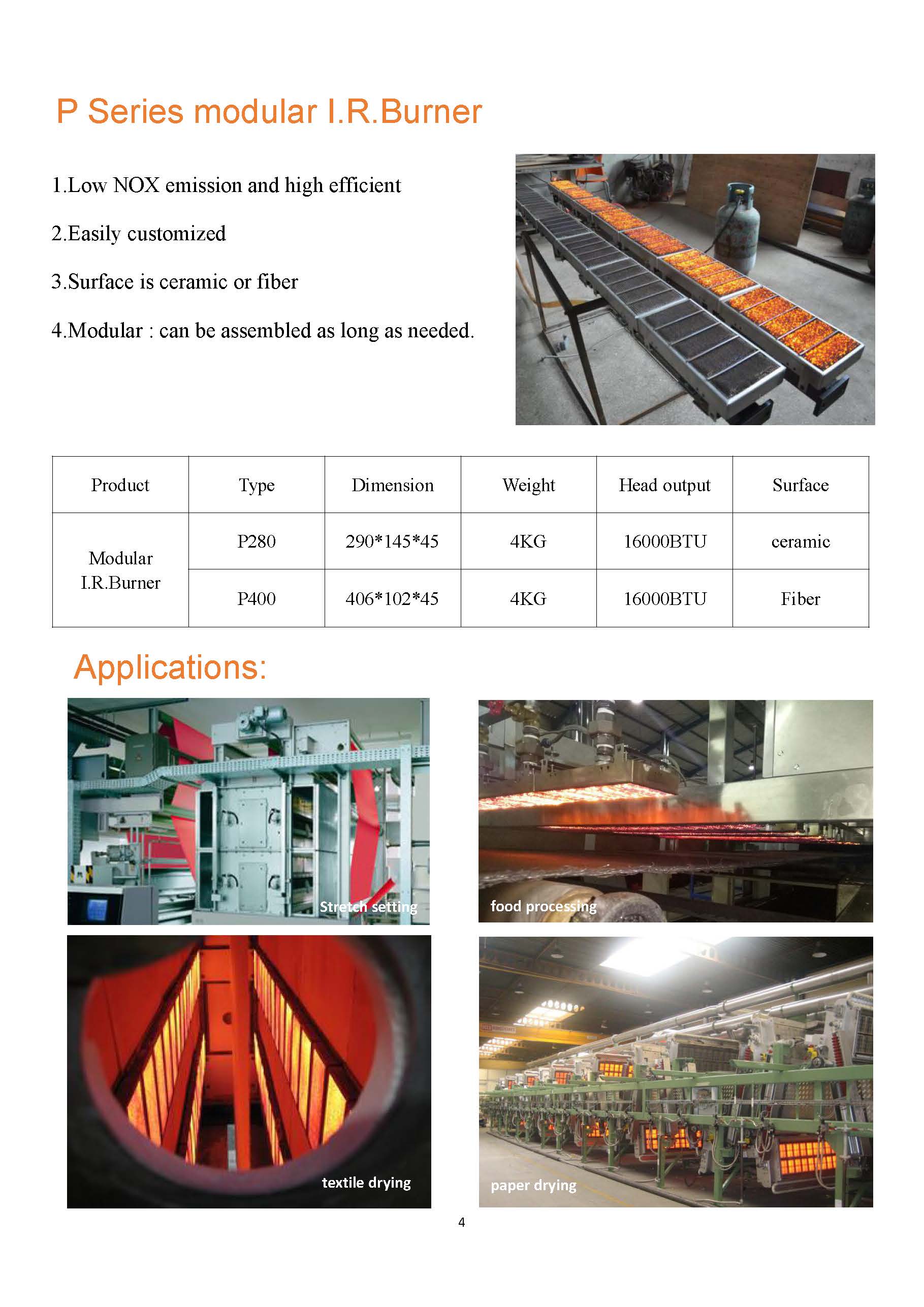 SUNSRAYS Industrial Gas Burner Brochure