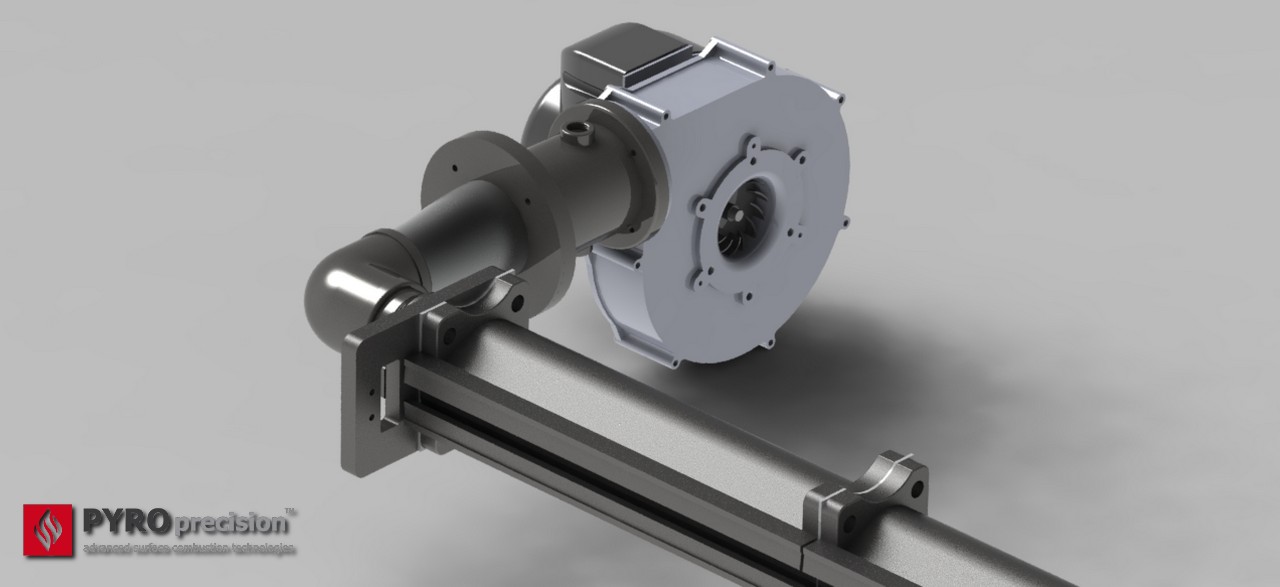 หัวเตาแก๊ส ตรงยาว LD305-PMX-4 Linear Gas Burner (Premix) ความยาวโมดูล1.2ม กำลัง 90-270 กิโลวัตต์ เครื่องอบแห้งแบบถังหมุน (Rotary Dryer)