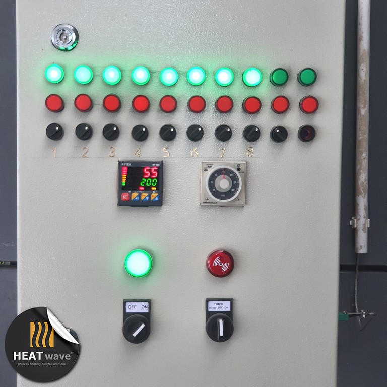 POWDER COATING CTRL MODULE FOR 6 BURNERS, 300x450x150 STEEL BOX, DIGITAL TEMP. CONTROLLER "FOTEK" TAIWAN, OMRON TIMER VERSION.2