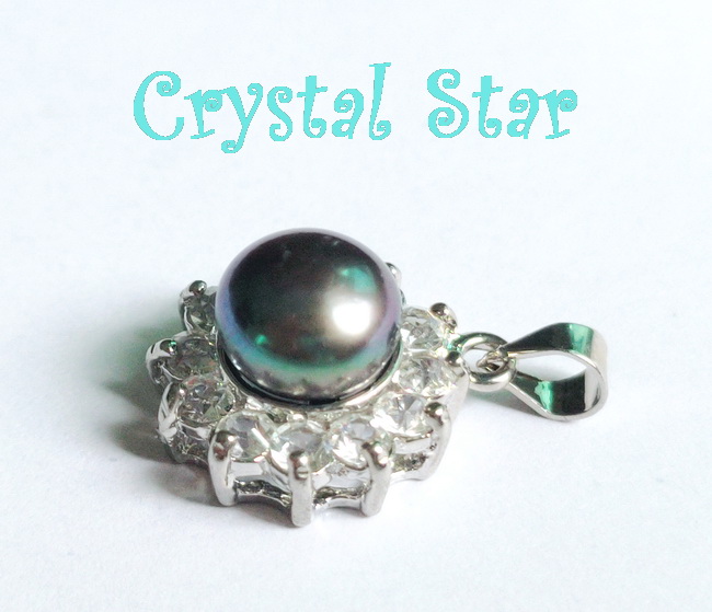 จี้มุกน้ำจืดสีเทา