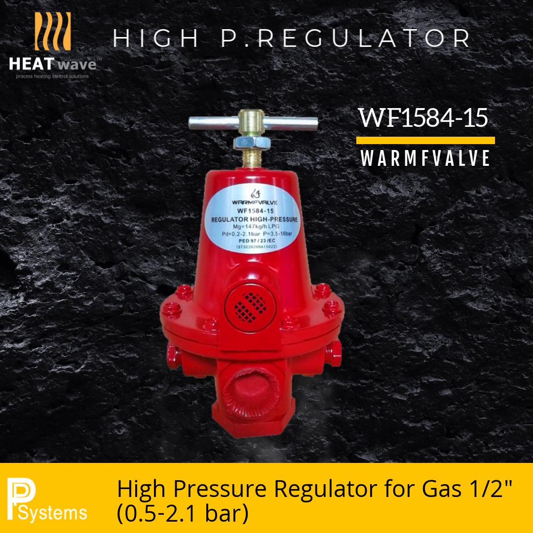 WARMFVALVE High Pressure Regulator for Gas 1/2" (0.5-2.1 bar) l หัวปรับแรงดันแก๊ส ชนิดแรงดันสูง