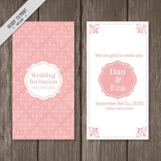 การ์ดแต่งงาน Wedding card สไตล์การออกแบบดีไซน์แบบหวานๆใช้โทนชมพูและตกแต่งด้วยกราฟิกสวยๆ การ์ดงานแต่ง ไว้สำหรับ เรียนเชิญแขกผู้มีเกียรติเข้ามาร่วมงานแต่งงาน // ตัวอย่างดีไซน์ การ์ดแต่งงาน การ์ดเชิญ การ์ดสวยๆ