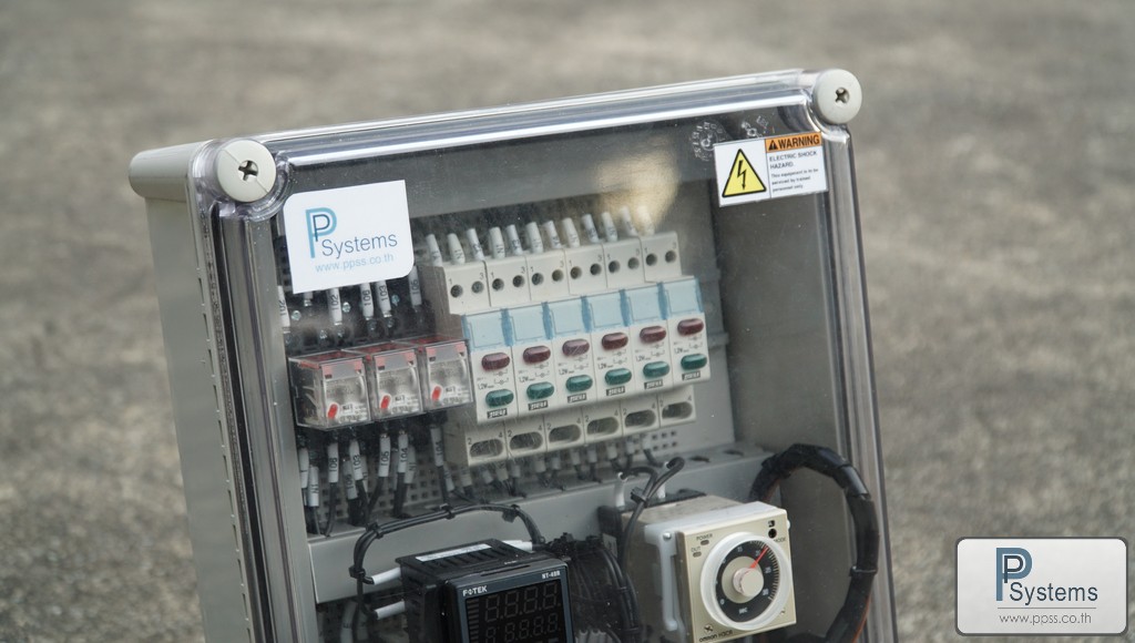 POWDER COATING CTRL MODULE, ABS PLASTIC BOX, DIGITAL TEMP. CONTROLLER "FOTEK" ,TIMER "OMRON", LED LAMP FOR 6 MODULES