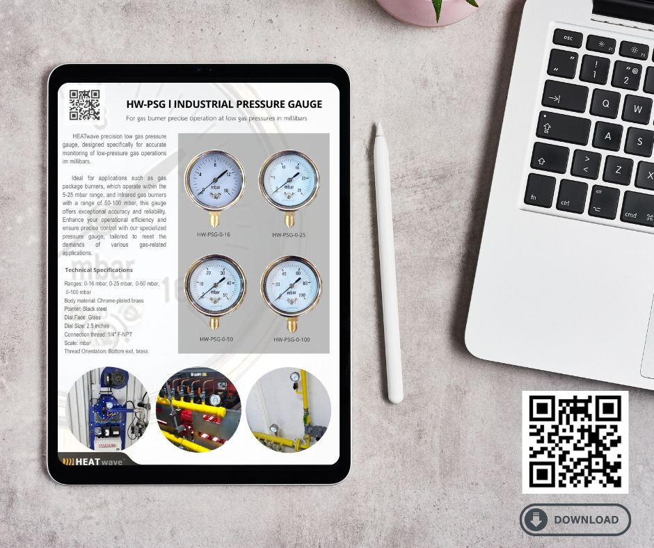 HEATWAVE Pressure Gauge 0-100 mbar l เกจวัดแรงดันแก๊สช่วงแรงดันต่ำ