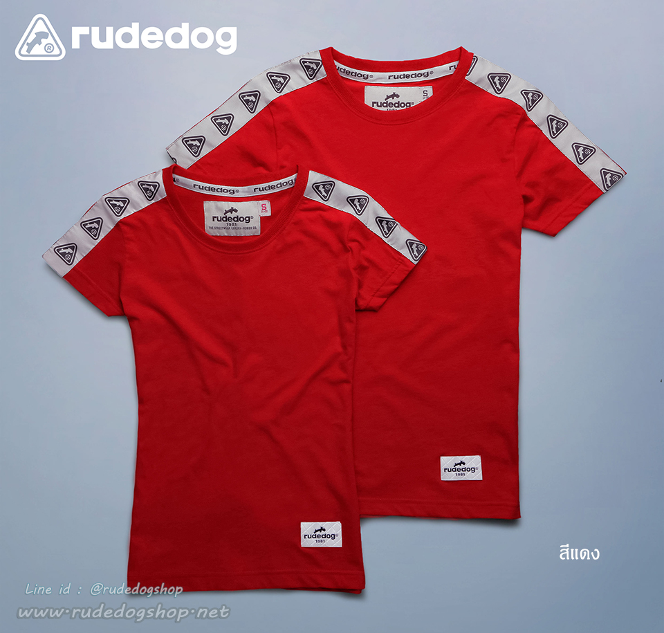 เสื้อยืดแขนสั้นผู้หญิง rudedog รุ่น RD Stamp (อาร์ดี แสตมป์) สีแดง