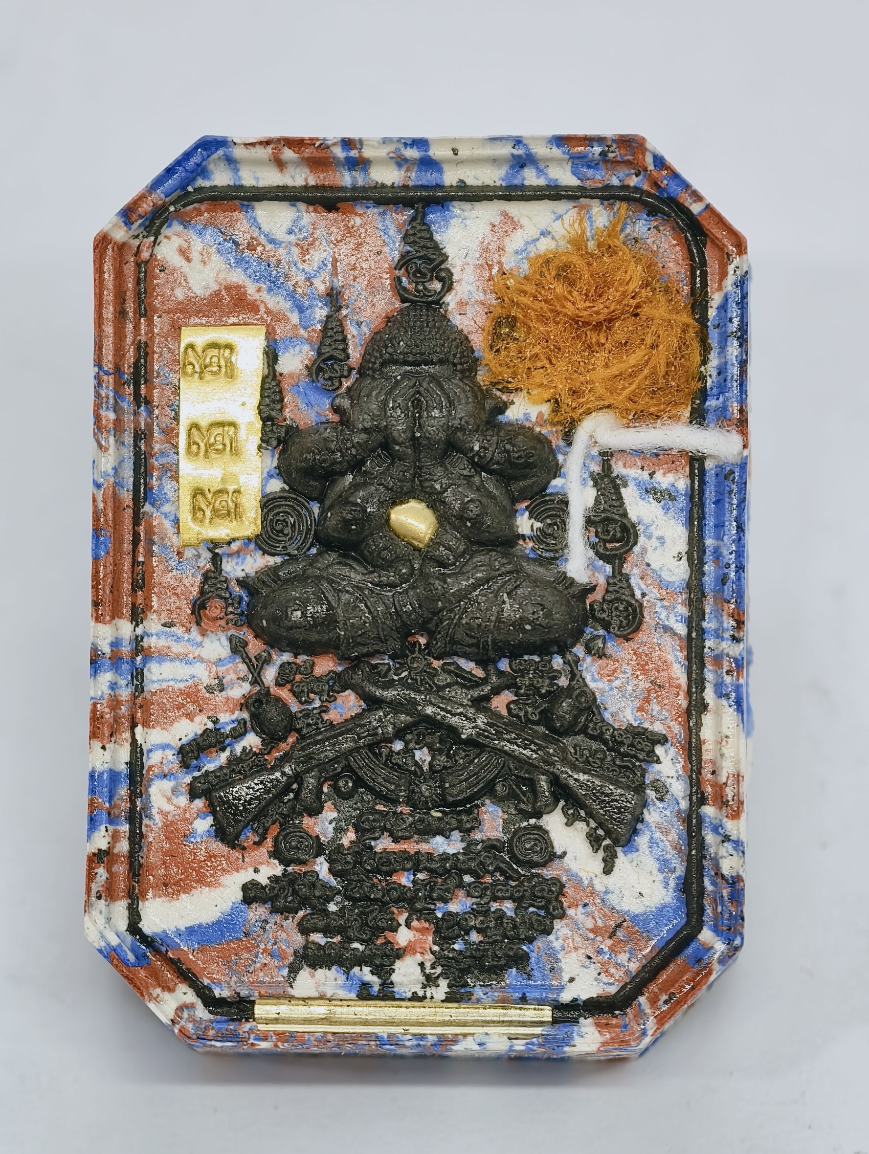 หลวงปู่มหาศิลา วัดโพธิ์ศรีสะอาด พระปิดตานั่งปืน มหาอุตม์พิทักษ์ไทย ตะกรุดเงิน KA2371