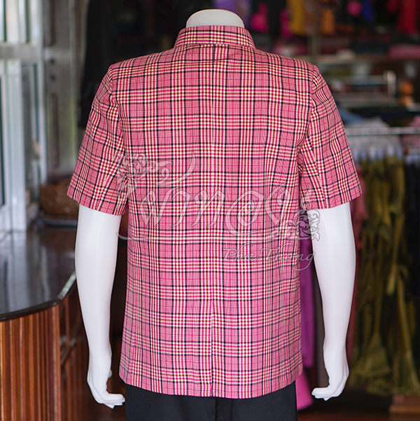 เสื้อผ้าฝ้ายทอลายสก็อต ไซส์ XL