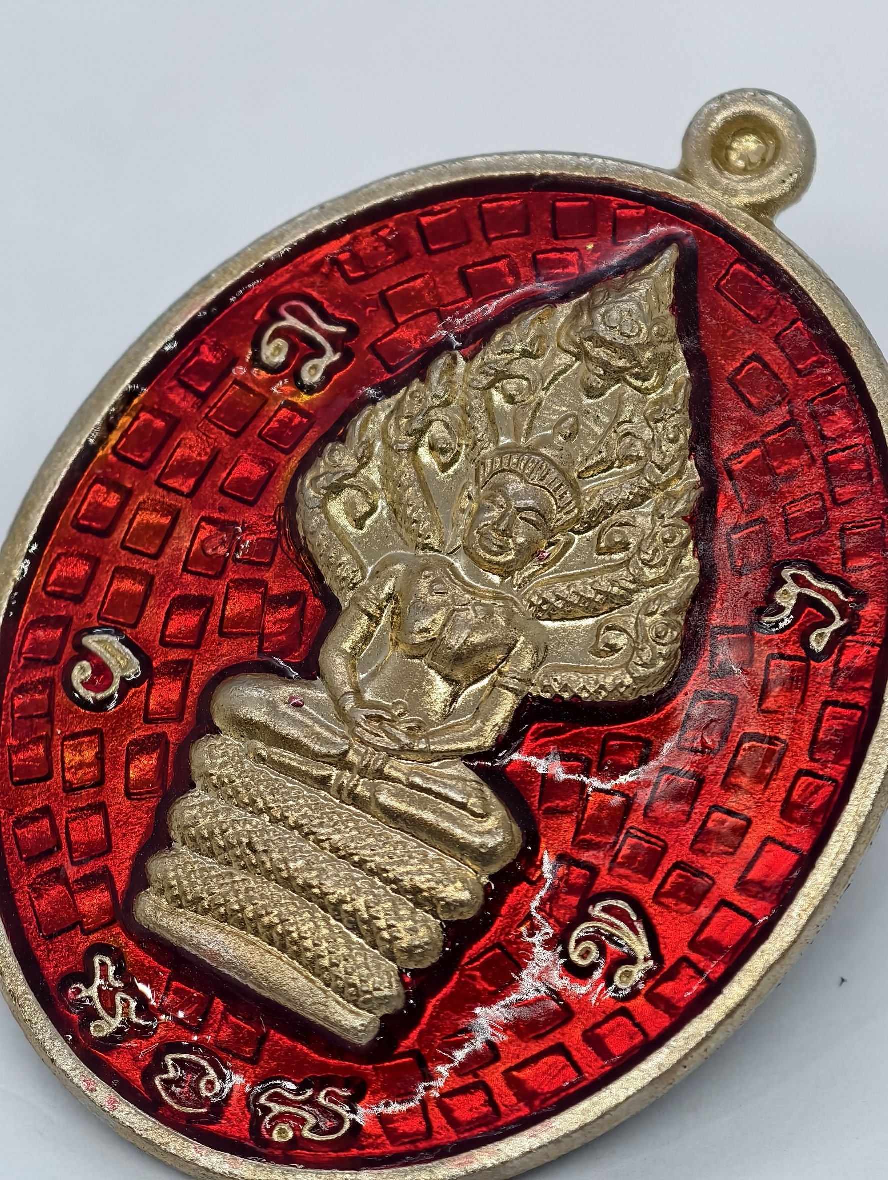 หลวงพ่อสิน วัดละหารใหญ่ เหรียญปรก ร่มพระวิปัสสี ปี 61 ลงยาแดง KA2729