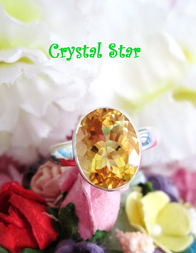 แหวนเงิน+Citrine เกรด A