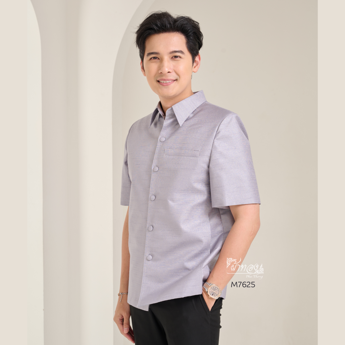 เสื้อผ้าไหมญี่ปุ่น สีเทา ไซส์ S