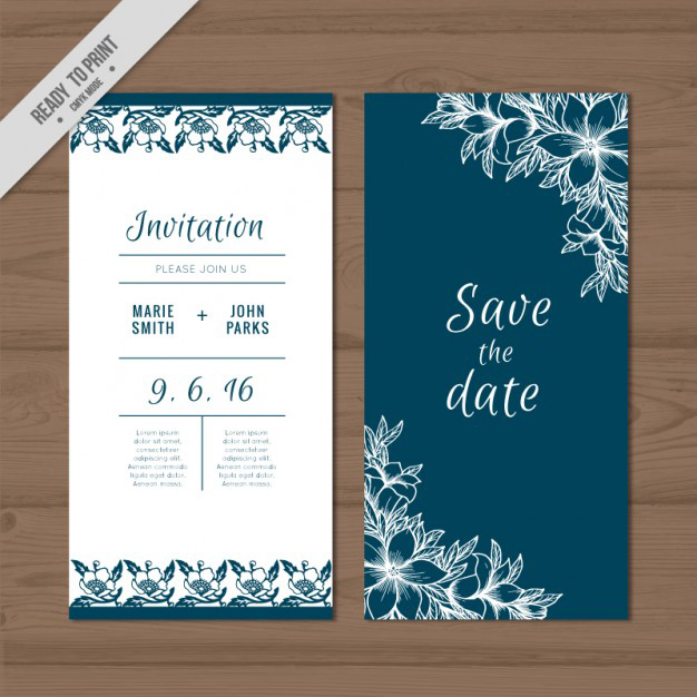 การ์ดแต่งงาน Wedding card สไตล์การออกแบบดีไซน์แบบใช้สีขาวตัดกับสีน้ำเงินเพิ่มความเข้มและมีสีสันสวยงาม การ์ดงานแต่ง ไว้สำหรับ เรียนเชิญแขกผู้มีเกียรติเข้ามาร่วมงานแต่งงาน // ตัวอย่างดีไซน์ การ์ดแต่งงาน การ์ดเชิญ การ์ดสวยๆ