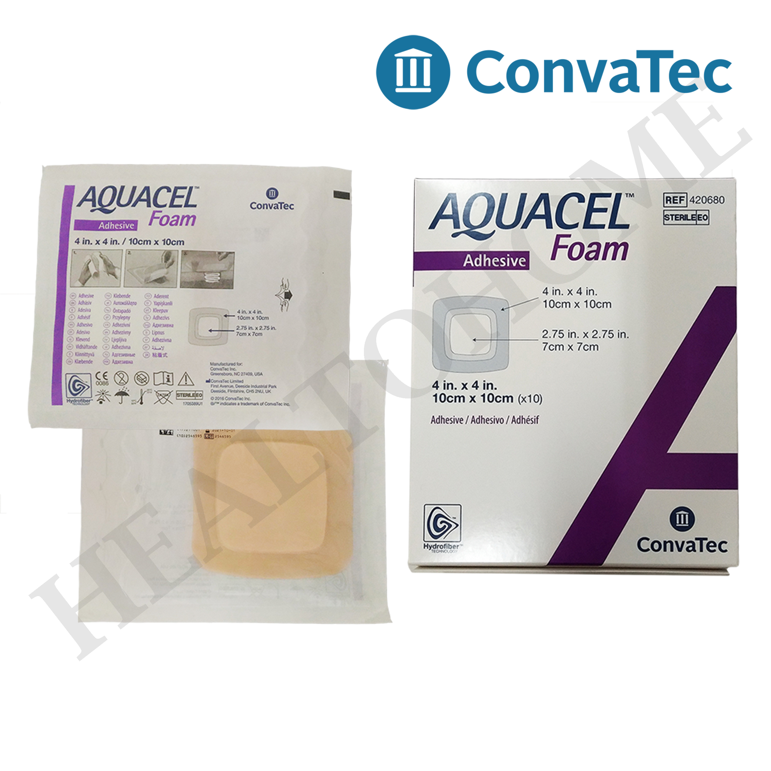 Aquacel Foam Adhesive แผ่นแปะแผลกดทับ ขนาด 10x10 ซม.