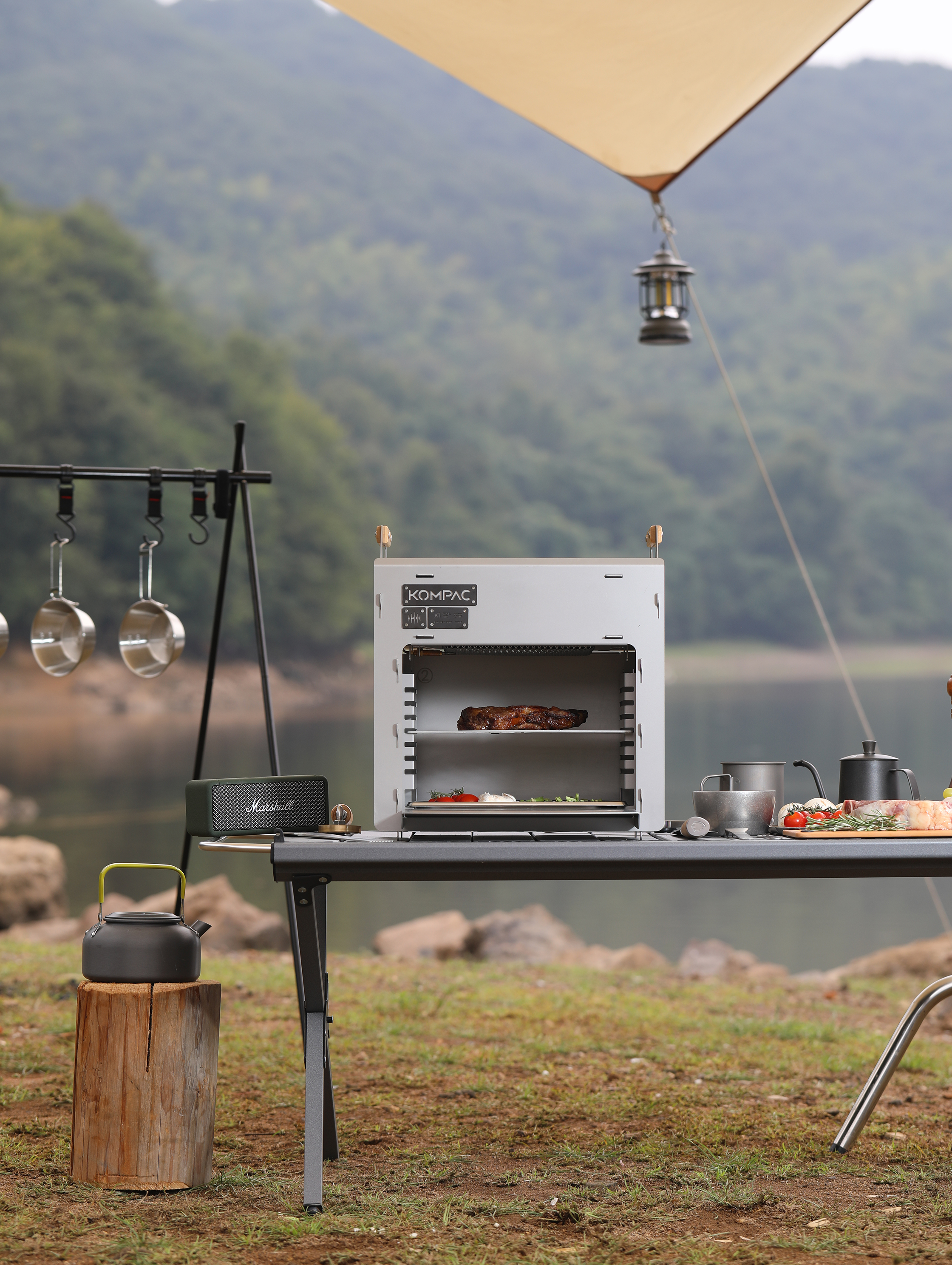 KOMPAC x PYB-2P X1 EXPLORER SERIES Detachable Gas Stesk Grill l เตาย่างแก๊สอินฟาเรด แสตนเลนพรีเมี่ยม สำหรับแคมป์ปิ้ง