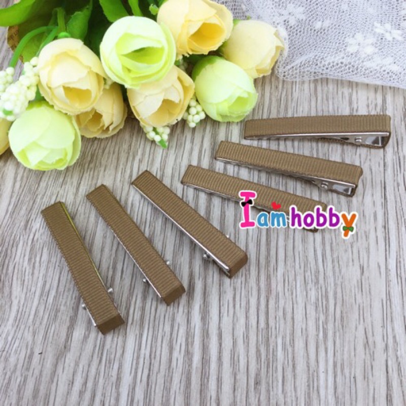 กิ๊บหุ้มผ้า ขนาด 4.5 cm. โทนสีเข้ม (แพ็คละ 10 ชิ้น/สี) (เลือกสี)