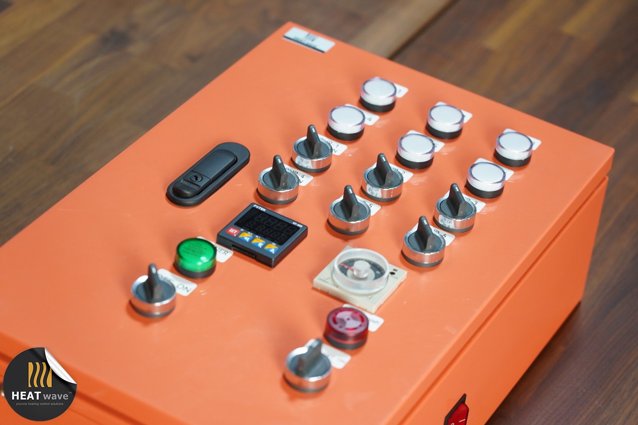 POWDER COATING CTRL MODULE FOR 6 BURNERS, 300x450x150 STEEL BOX, DIGITAL TEMP. CONTROLLER "FOTEK" TAIWAN, OMRON TIMER VERSION.3