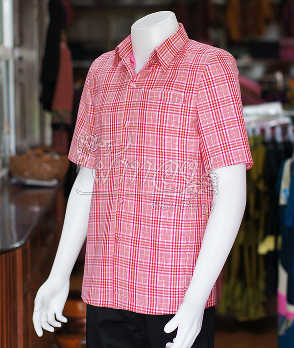 เสื้อผ้าฝ้ายทอลายสก็อต ไซส์ XL