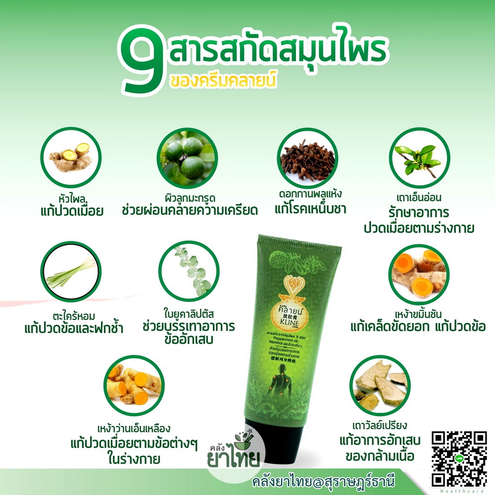 ยาครีมคลายน์ สมุนไพรสกัดถอดแบบจากลูกประคบ
