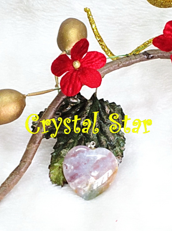 จี้ Agate รูปหัวใจ