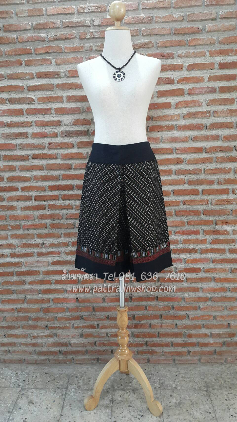 กางเกงผ้าฝ้ายผ้าพื้นเมืองขาสั้น