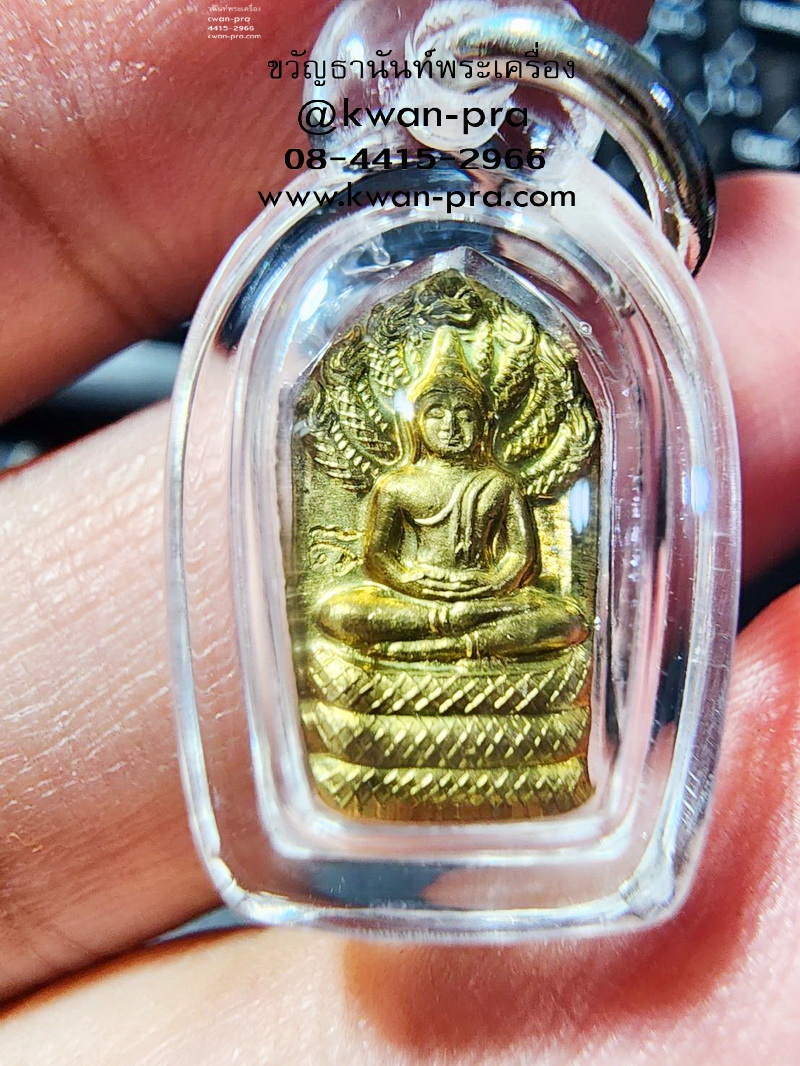 หลวงพ่อทองดำ วัดท่าทอง ปรกใบมะขาม ปี2536 พร้อมเลี่ยม (AB5738)