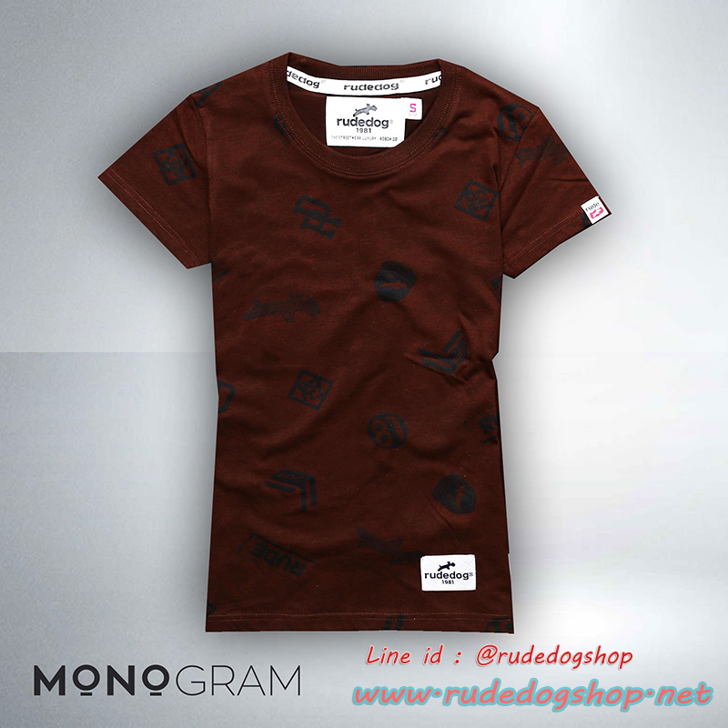 เสื้อยืด Rudedog ผู้หญิง รุ่น MonoGram สีน้ำตาล