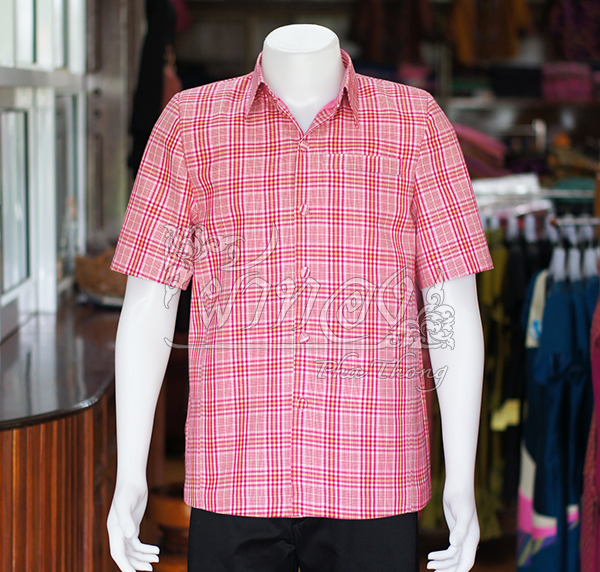 เสื้อผ้าฝ้ายทอลายสก็อต ไซส์ L
