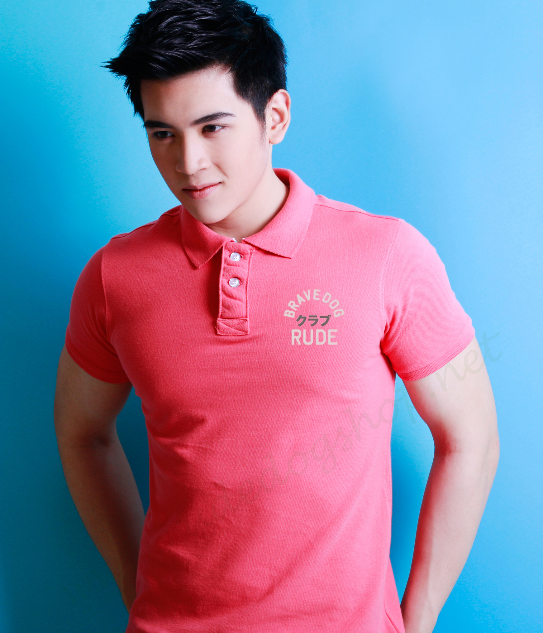 เสื้อโปโล rudedog รุ่น Brave Dog สี Dark Pink (ชมพูเข้ม)