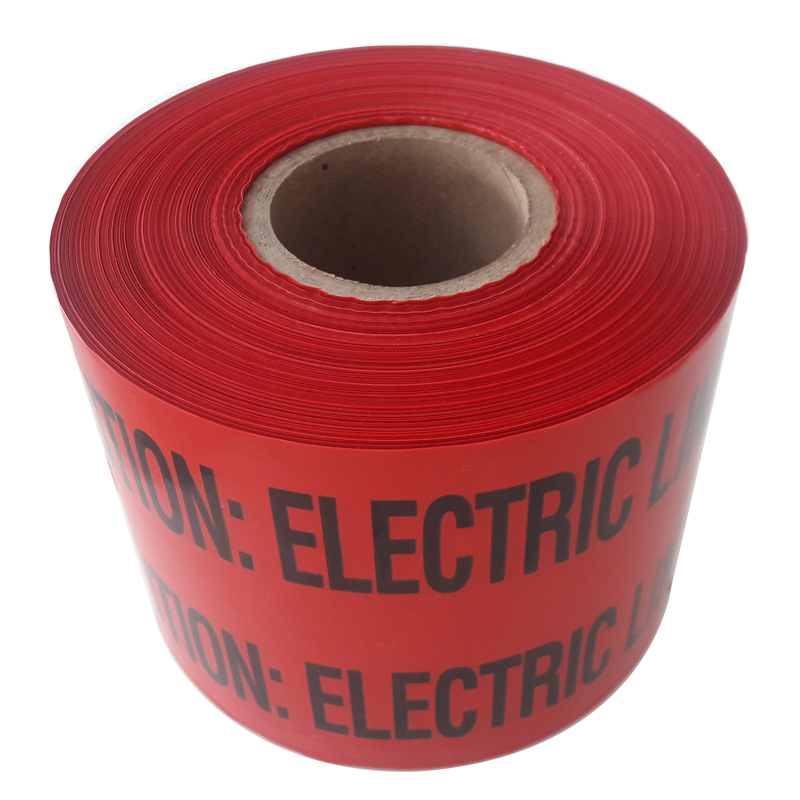 Underground tape เทปฝังใต้ดิน สีแดง "CAUTION ELECTRIC LINE BURIED BELOW " กว้าง 15 ซม.(6นิ้ว) ยาว 305 เมตร