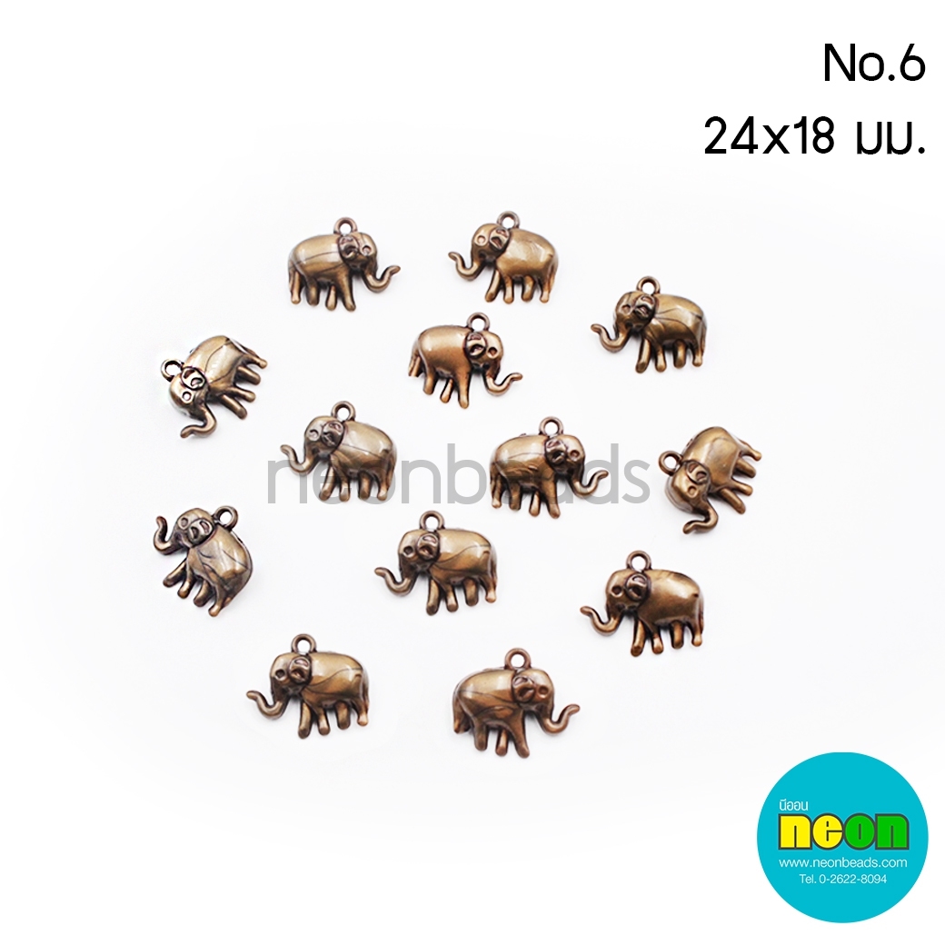 อะคริลิกสีทองเหลือง#6.ช้างจิ๋วตัวนูน24*18mm.