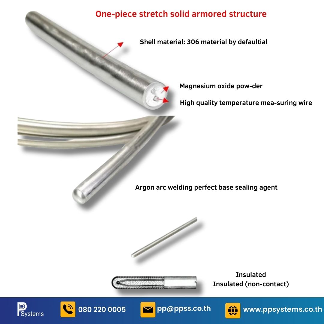 HEATwave High Temperature Probe Dia 8mm x 1.5m Bakelite Handle with Elastic Spring Wire Thermcouple l สายวัดอุณหภูมิ