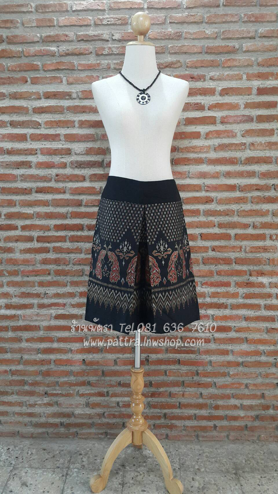 กางเกงผ้าฝ้ายผ้าพื้นเมืองขาสั้น