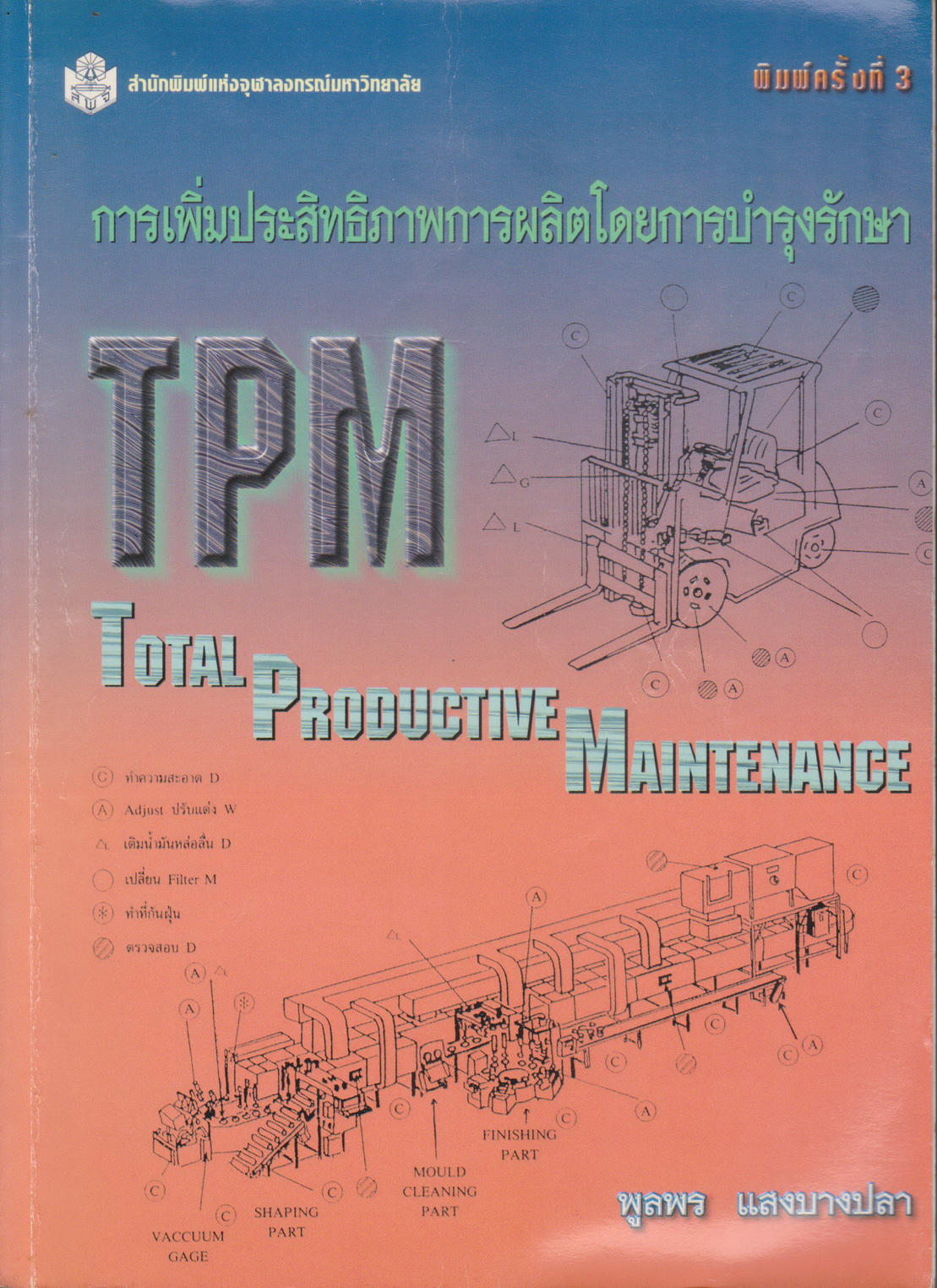 หนังสือ การเพิ่มประสิทธิภาพการผลิตโดยการบำรุงรักษา TPM ผู้เขียน พูลพร แสงบางปลา