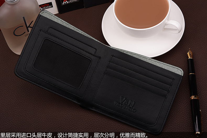 กระเป๋าสตางค์หนังแท้ Vico&Nelo 003 [สีเทา]