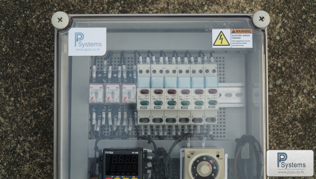 POWDER COATING CTRL MODULE, ABS PLASTIC BOX, DIGITAL TEMP. CONTROLLER "FOTEK" ,TIMER "OMRON", LED LAMP FOR 6 MODULES