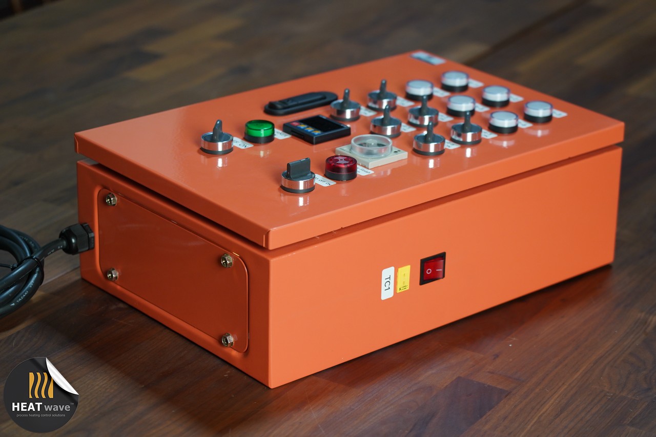 POWDER COATING CTRL MODULE FOR 6 BURNERS, 300x450x150 STEEL BOX, DIGITAL TEMP. CONTROLLER "FOTEK" TAIWAN, OMRON TIMER VERSION.3