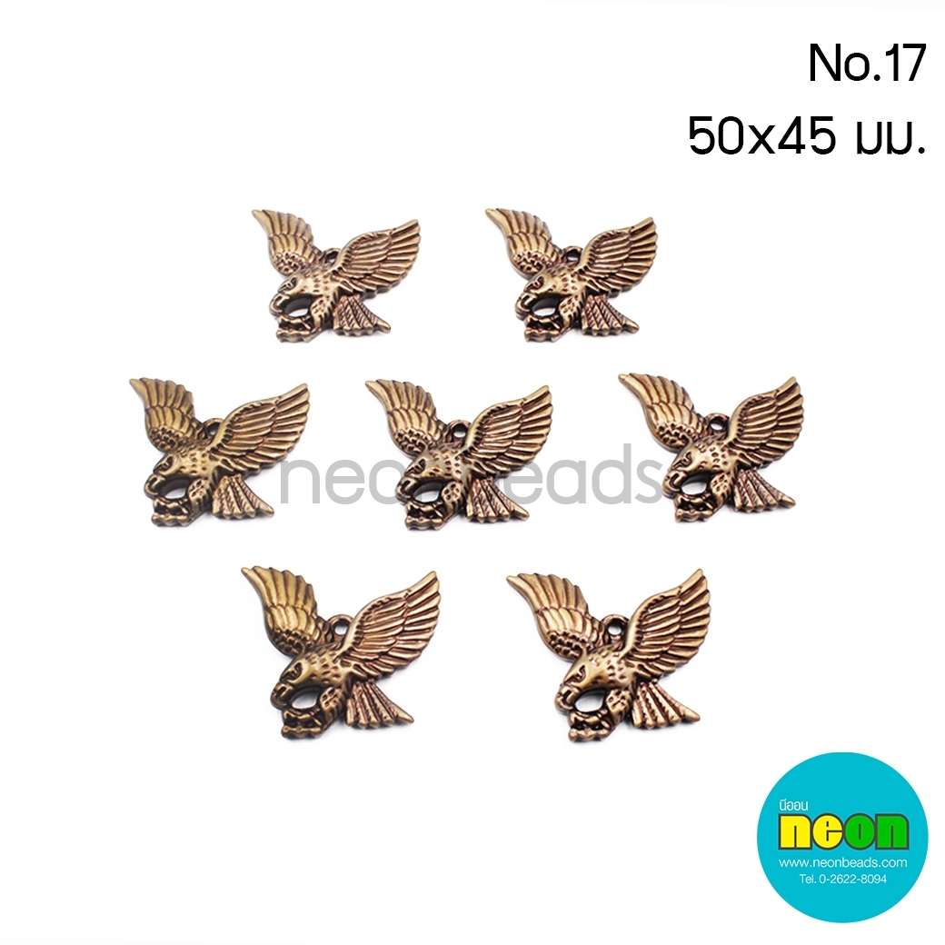 อะคริลิกสีทองเหลืองno.17.จี้นกอินทรีย์50*45mm.