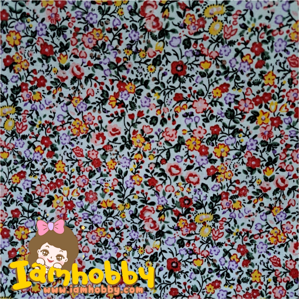 ผ้าลายดอกไม้น่ารักๆ ผ้างานฝีมือdiy ขนาด 30x30 cm. (แพ็คละ 4 ชิ้น)