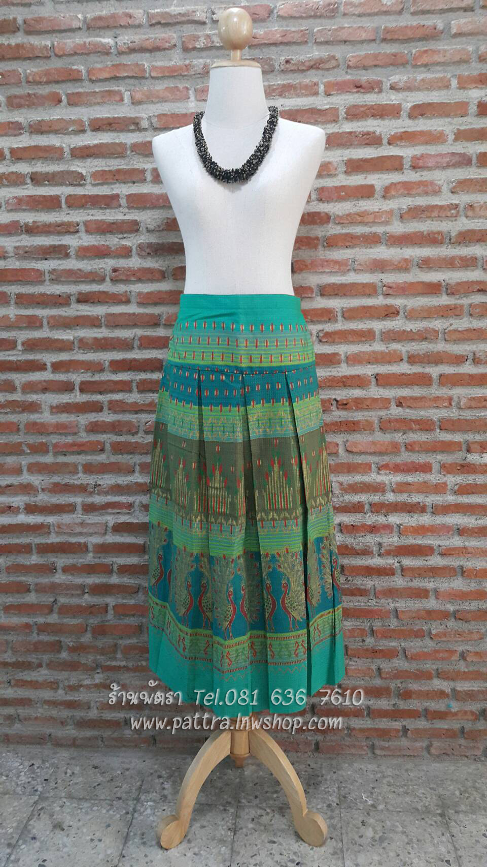 กระโปรงผ้าฝ้ายผ้าพื้นเมืองลายสวย