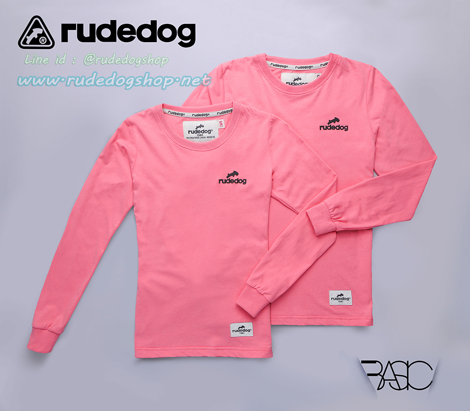 เสื้อยืดแขนยาวผู้หญิง rudedog รุ่น Basic (เบสิค) สีชมพู