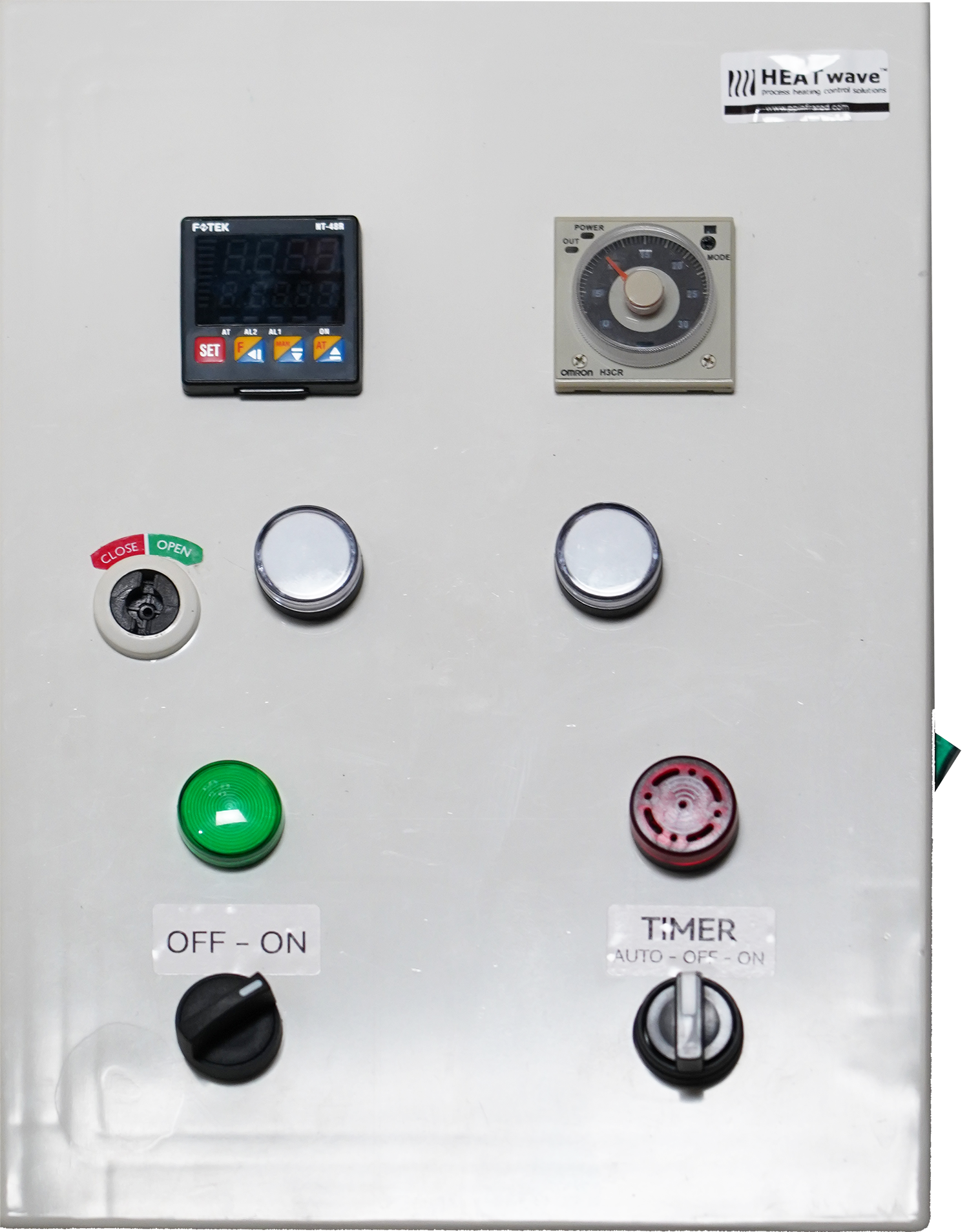 AM SERIES TEMP. & TIME CONTROL MODULE 1 ZONE 2 BURNERS, MSP1 PLASTIC BOX, DIGITAL TEMP. CONTROLLER "FOTEK" TAIWAN, OMRON TIMER