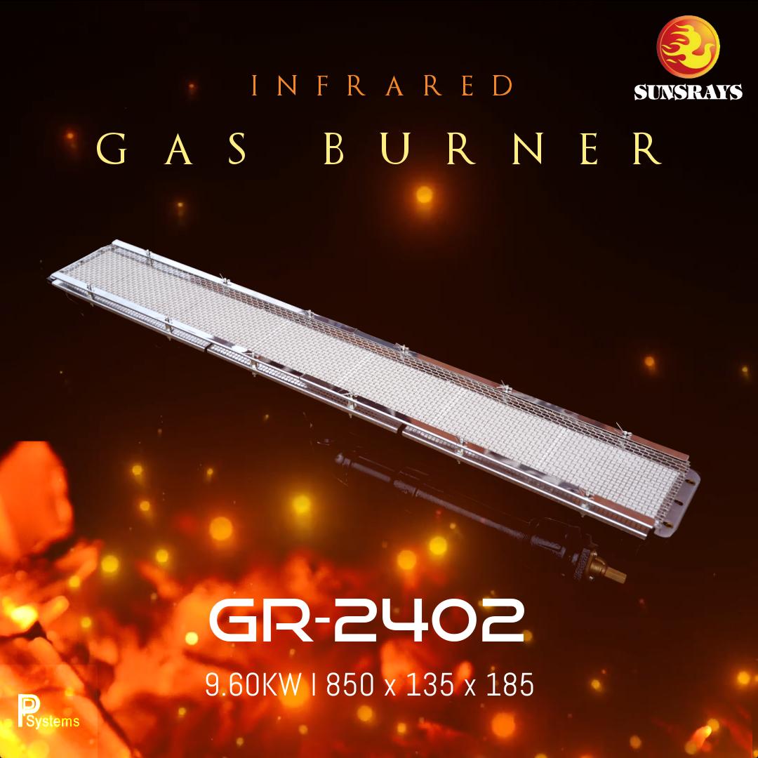 หัวเตาอินฟาเรด SUNSRAYS GR-2402 9.60kW ชนิดเหล็กหล่อ ขนาด 850x135x185