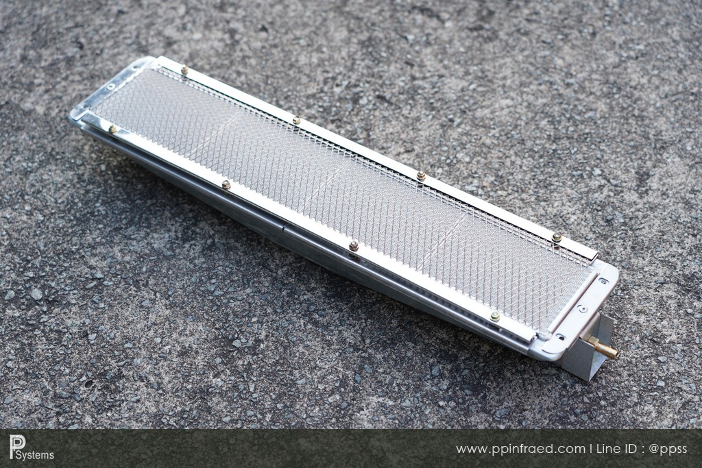 หัวเตาอินฟาเรด KOMPAC MC-20 6.3kW เหล็กแผ่นขึ้นรูปชุบอลูมิเนียม ขนาด 585x132x79