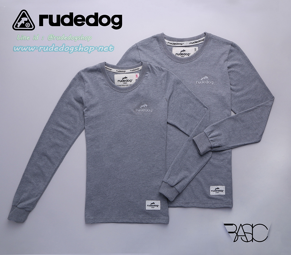 เสื้อยืดแขนยาว Rudedog รุ่น Basic (เบสิค) สีเทา-ท็อปดาย