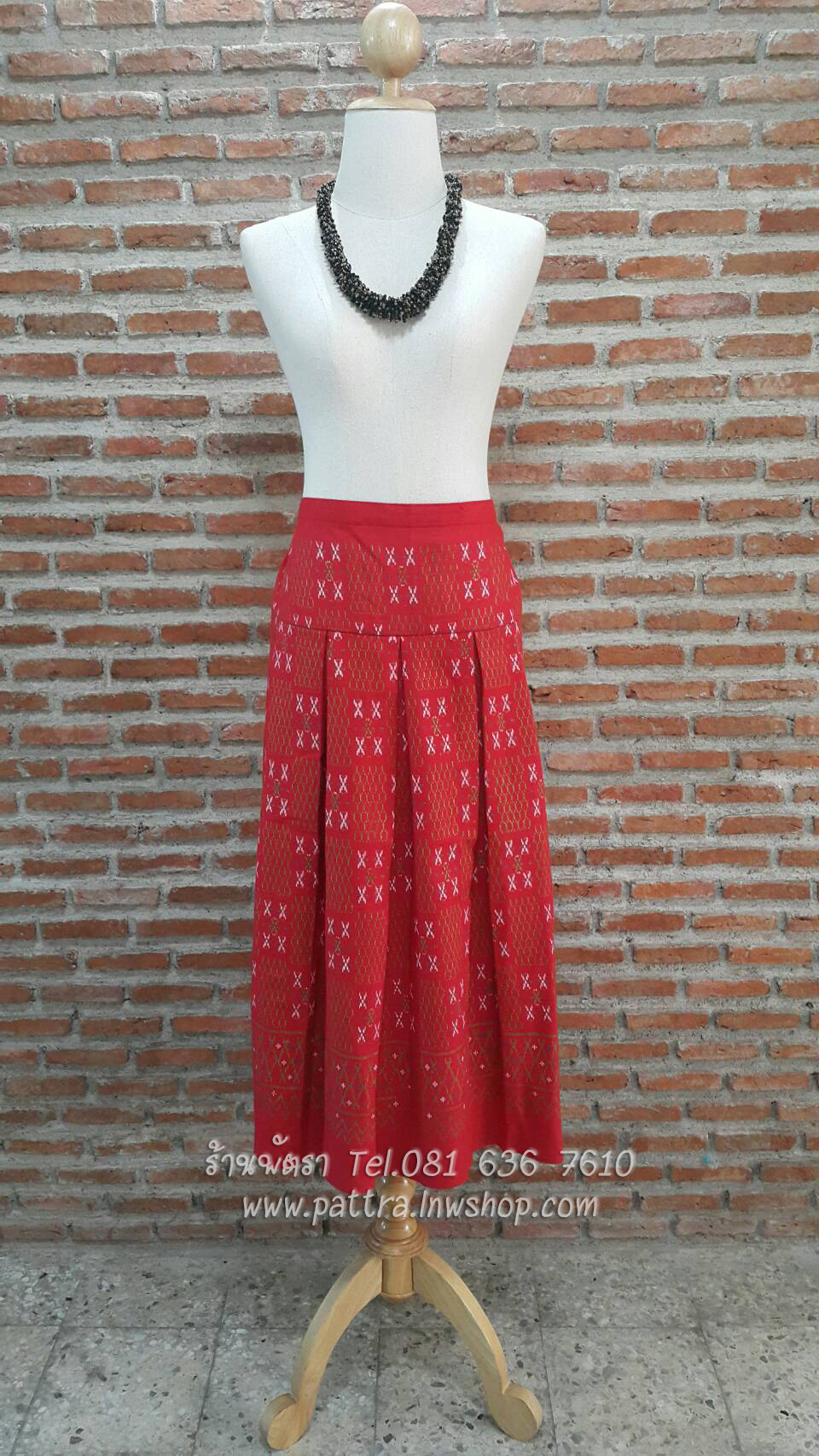 กระโปรงผ้าฝ้ายผ้าพื้นเมืองลายสวย