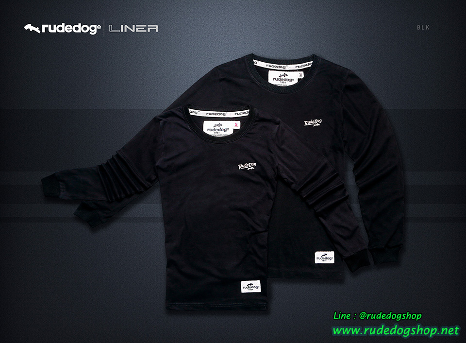 เสื้อยืดแขนยาว Rudedog รุ่น Liner สีดำ