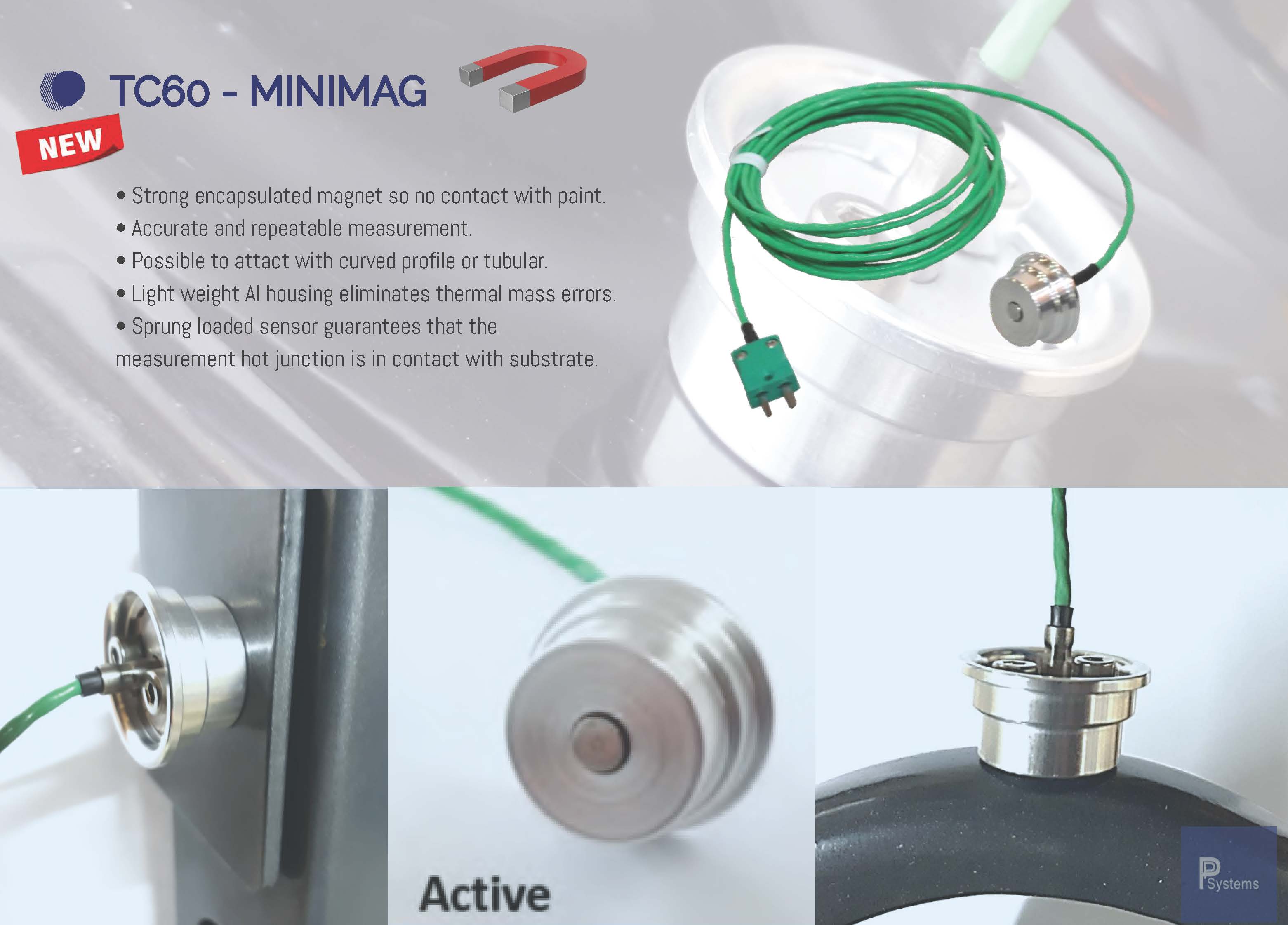 PhoenixTM MiniMag Surface Thermocouple (250°C) l สายวัดอุณหภูมิชนิดแม่เหล็กแบบมินิแม็กซ์ สำหรับวัดชิิ้นงานโลหะอบสีอุุณหภูมิสูง 250°C