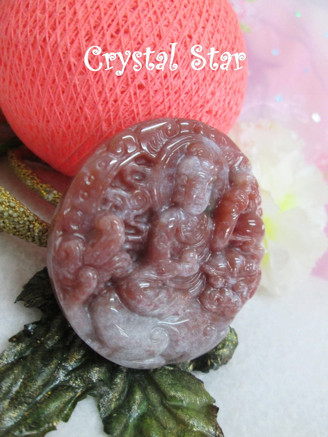 จี้อาเกตแกะสลักรูปเจ้าแม่กวนอิม